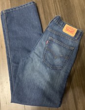 Levi's Boys Mens 505 Regular Fit Denim Blue Jeans Tag 18 Reg 29x29 Fit 32x30