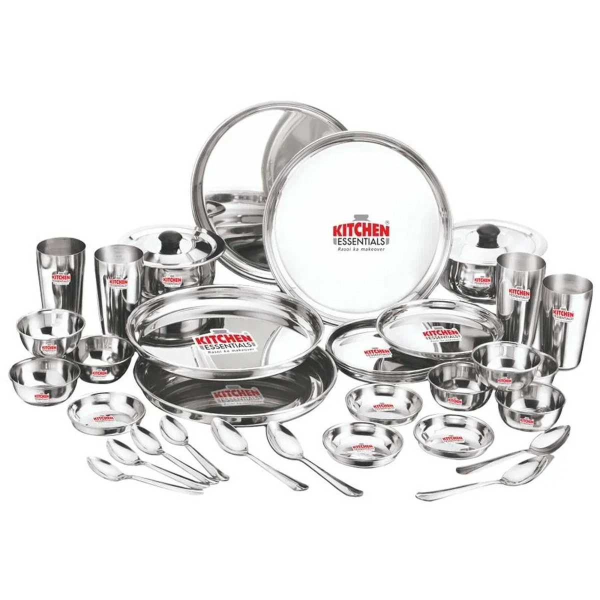 Steel ke dinner set cheap