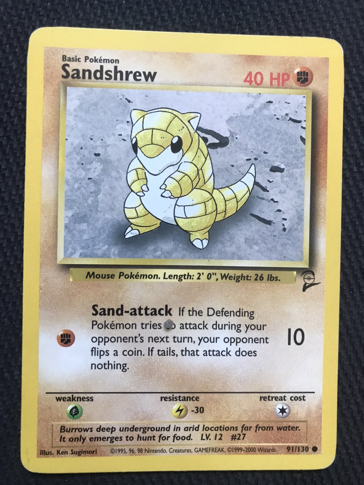 SANDSHREW - 91/130 - Base Set 2 - Pokemon Card