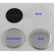 100pcs/Set 3" 75mm Rubber Magnetic Button Badge Parts for DIY Maker Supplies