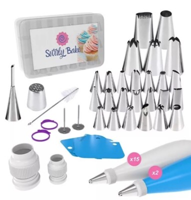 Tortendeko Set Wirbeln Backen Tortendekoration 65-teiliges Set Spritzdüsen Spitzen