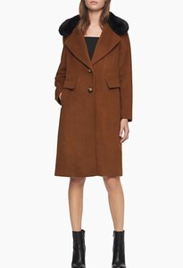 calvin klein fur collar coat