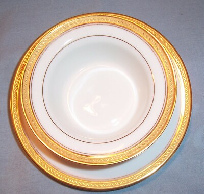 VIGNAUD FRERES Limoges RAMEKIN & SAUCER SET Wright Tyndale & Van Roden Cup Bowl