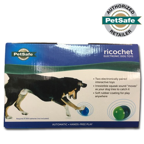 PetSafe Ricochet Electronic Interactive Squeak Dog Toy 2 Count