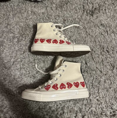 Size 4 - Converse Comme des Garçons Play x Chuck 70 Top High Multi Heart
