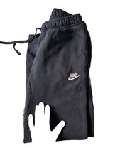 Vintage Y2K Nike Joggers Sweatpants Graphic Logo Black Pockets Size Small