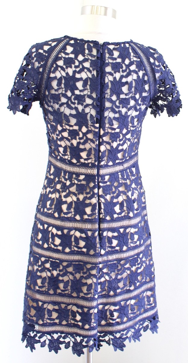 Women's Eliza J Crochet Overlay Dress, Size 2 - Blue