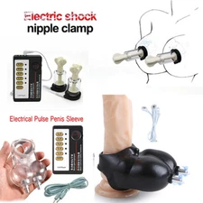 E-stim Shock Body Vacuum Pump Breast Booster Stimulation Scrotum Rings Stretcher