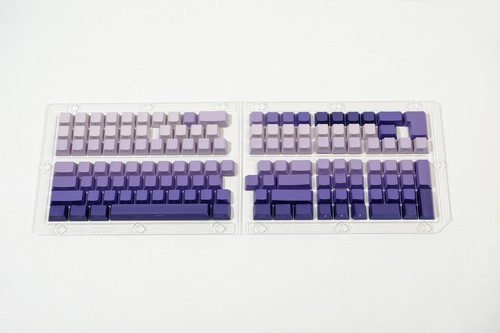 Gradient Purple Cherry Profile Side Print Shine Through Doubshot PBT Keycap Set - Picture 2 of 4