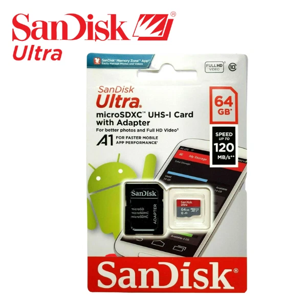 SanDisk Speicherkarte Ultra 64 GB micro SDXC,120 MB/Sek, f. Handy,PC,Cam,Drohne - Bild 4 von 4