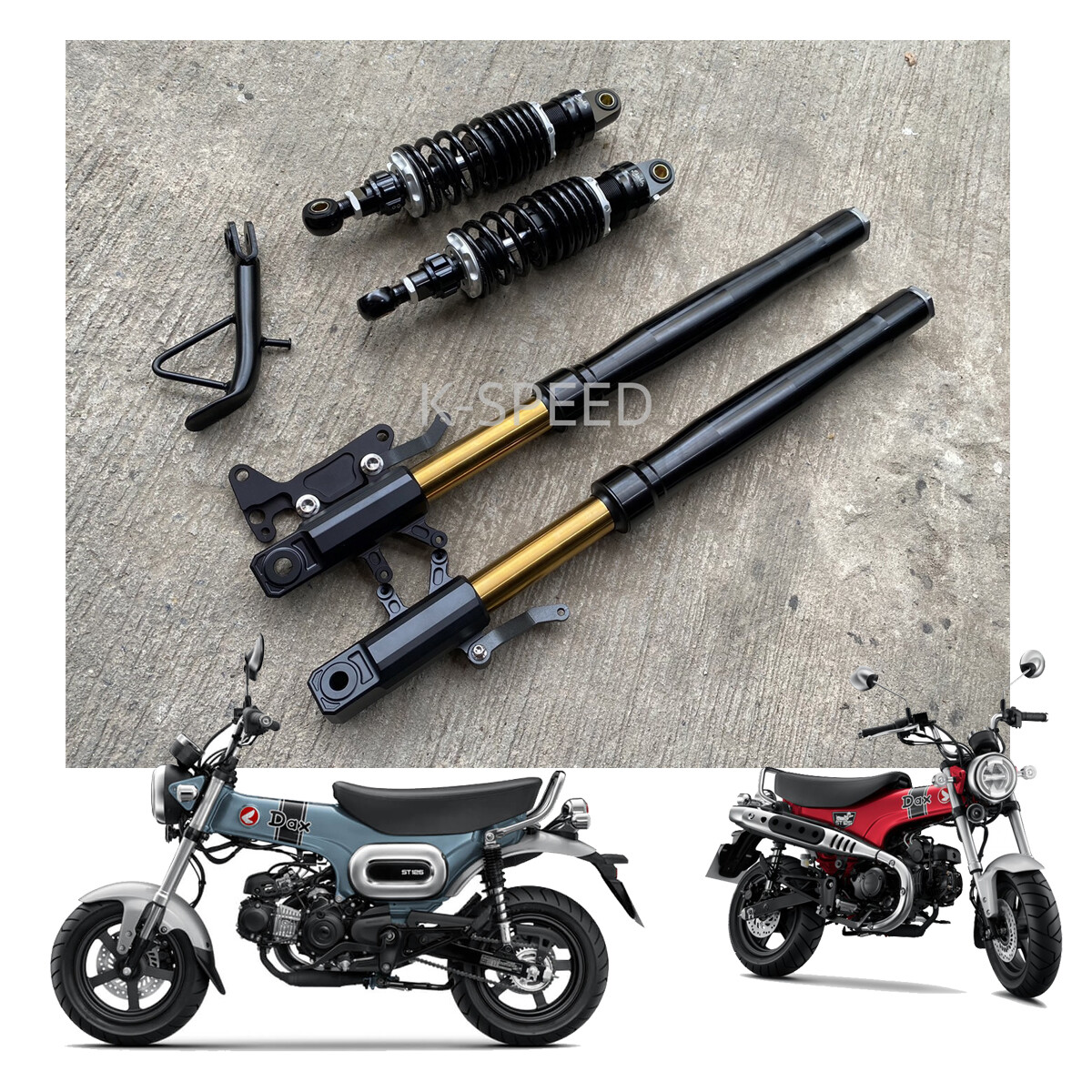 Super low set Fork+Rear Shock+Stand Diablo Fits Honda DAX125 ST125
