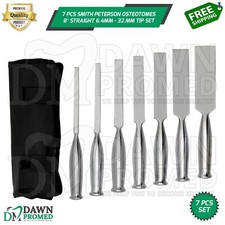 7 Pcs Smith Peterson Osteotomes 8″ Straight 6.4mm-32mm Tip Set German Grade