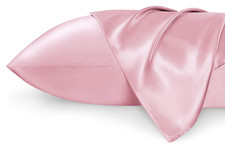 Pink satin silky pillowcase for hair and skin, Queen size