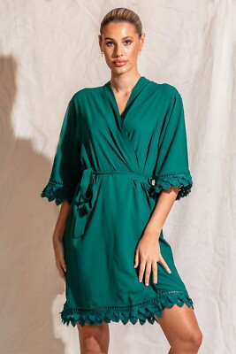 Cotton Robe Wedding Bride Bridesmaid Kimono Dressing Gown Sleepwear  Bathrobe | eBay