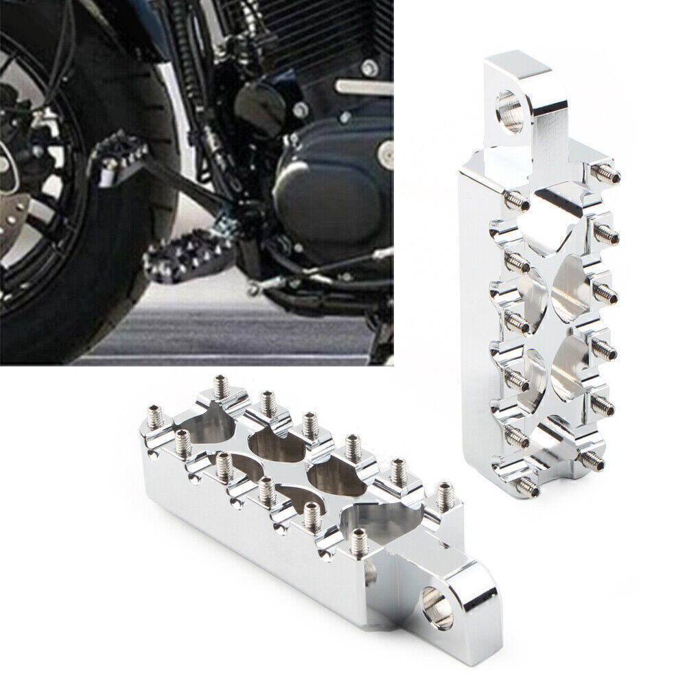 Chrome MX Style Foot Pegs Pedals For Harley Dyna Electra Tri Glide
