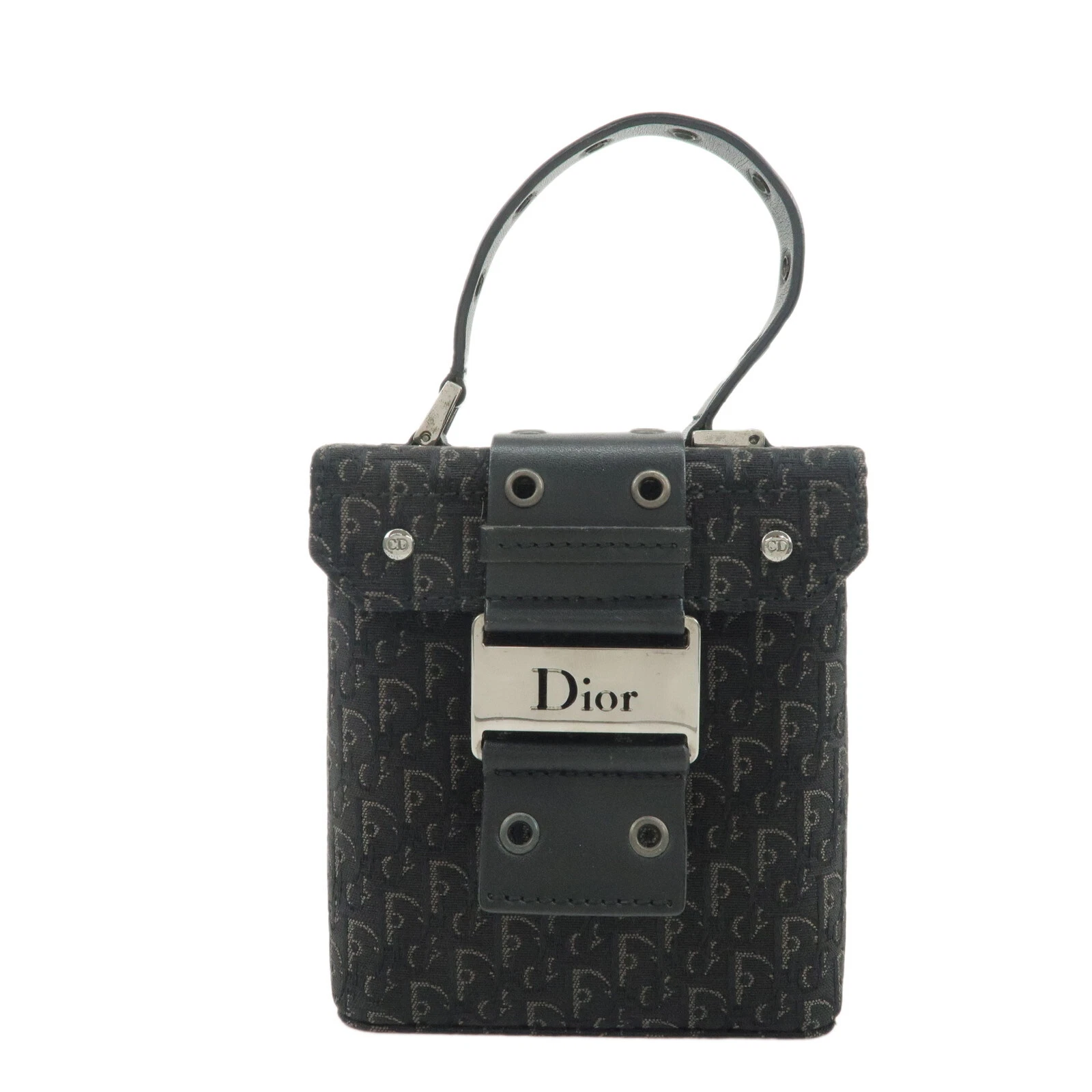 Authentique sac vanity Christian Dior Street Chic trotteur toile cuir noir occasion F/S
