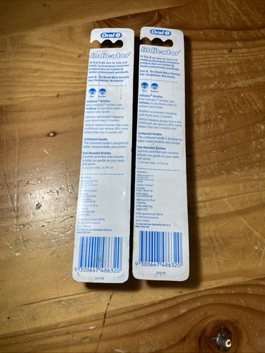 Oral-B Blue Indicator Toothbrush 2 Pack 2004 Soft 40 Regular Purple B2 - Picture 5 of 6