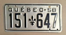 1958 Quebec QC License Plate 151647