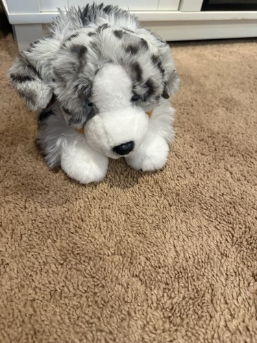 FAO Schwarz Australian Shepherd Harley 14" Plush Dog Stuffed Animal Adopt a Pet