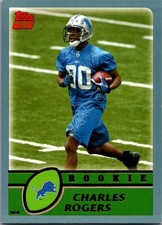 Charles Rogers #355 2003 Topps Rookie Card Detroit Lions. rookie card picture