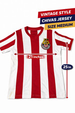 Retro Chivas Guadalajara Jersey M Soccer Shirt Cotton White Red  New