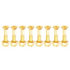 8pcs Skateboard Hardware Kit 1-1/8" Carbon Steel 8.8 Mounting Screws Nuts Golden