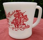 Vintage Milk Glass Davy Crockett Coffee Mug