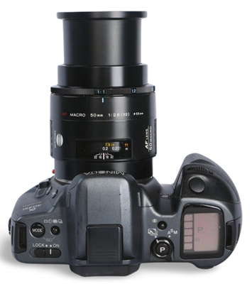 Minolta Alpha 303si Super 35mm Film AF SLR + AF M 50/2.8 Lens