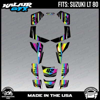 Graphics Kit for Suzuki ATV LT80 (All Years) Lethal Series - RAINBOW