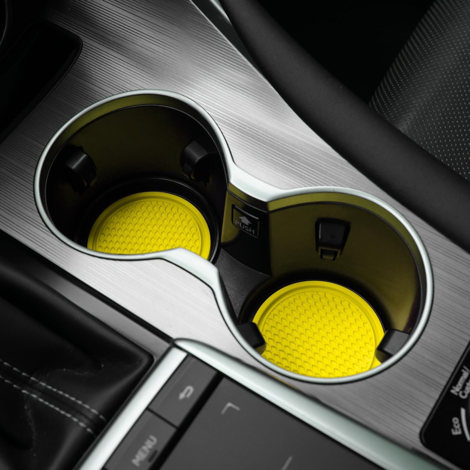 Car Cup Coasters 4PCS Universal Non-Slip Drink Holders Car Interior Yellow