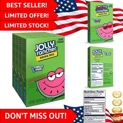Enjoy 24 Packets of Watermelon Singles to Go - Sugar-Free & Only 5 Calories Each