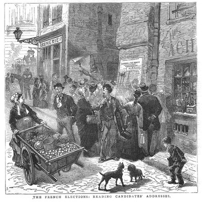 FRANKREICH Lesung Wahlkandidaten Adressen - antiker Druck 1877