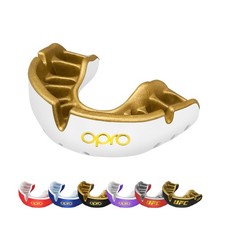 OPRO Gold Level Mouthguard Premium Fit &ndash; Gum Youth (Under 10), White/Gold