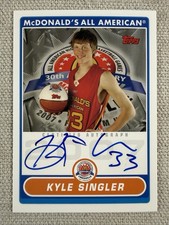 2007 Topps KYLE SINGLER McDonald's All American RC On Card Auto! Duke, Pistons