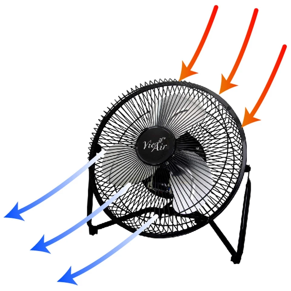 9" High Velocity Tilting 3 Speed Metal Floor Fan, Black - Image 2 of 4