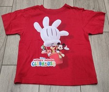 Disney Story Mickey Mouse Clubhouse Red Graphic Tshirt Kids Size 4T 100 Cotton