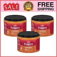 3 Can Folgers Colombian Ground Coffee, Medium...