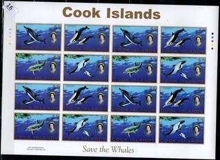 / COOK ISLANDS MNH IMPERF DOLPHINS WHALES