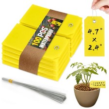 100Pcs Plastic Tags with Wires - Waterproof Shipping Tags with Wire Ties Blank