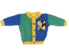 Vintage Baby Mickey Collection Mickey Mouse Cardigan Sweater 9 Months Colorblock