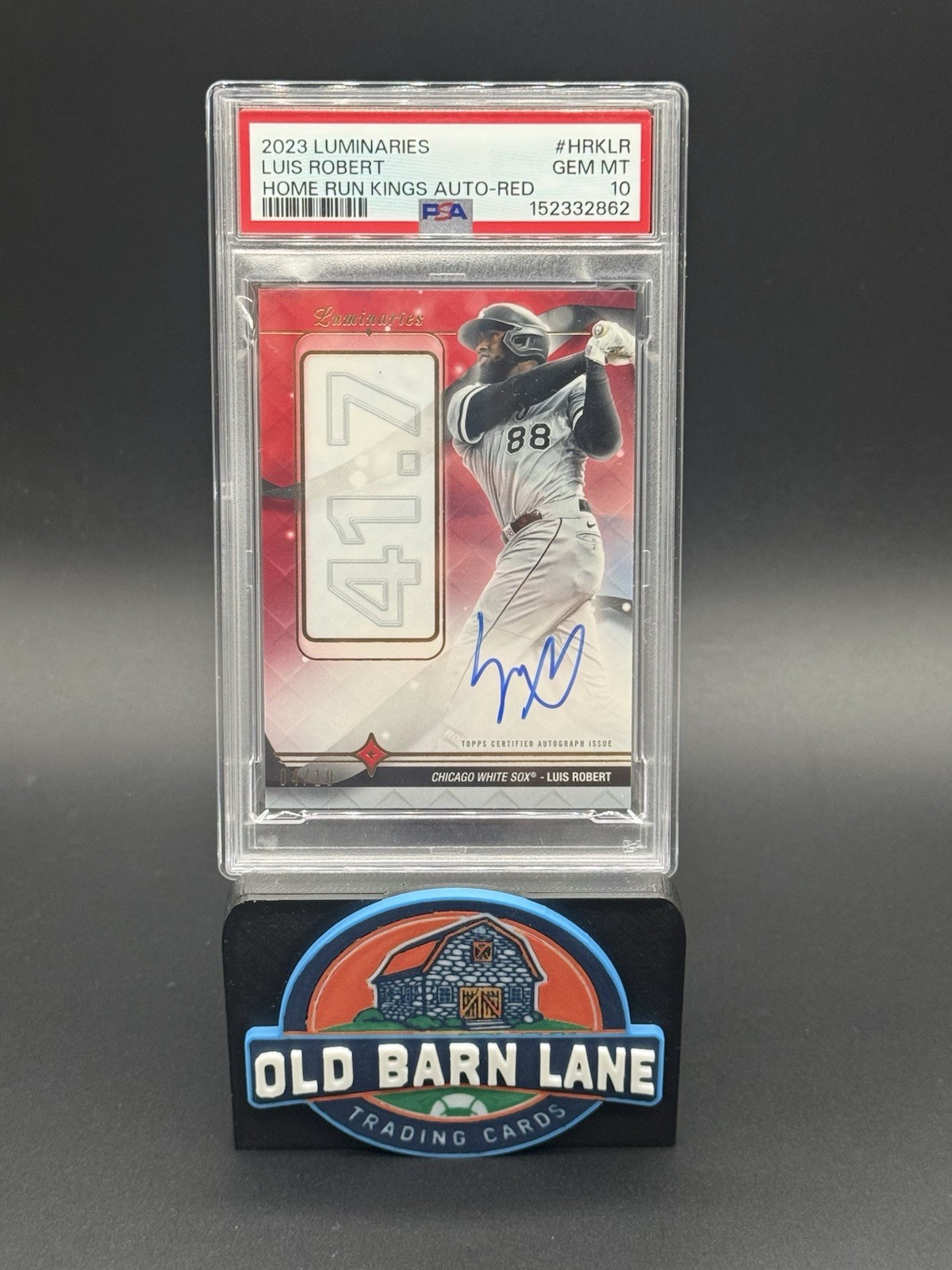 2023 Topps Luminaries #HRKLR Luis Robert Home Run Kings Auto Red /10 PSA 10!!!
