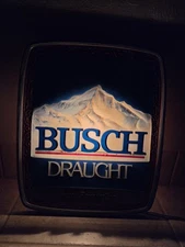 Vintage Rare 1984 Busch Draught 3-D Light Up Sign Advertising Works Everbrite Co