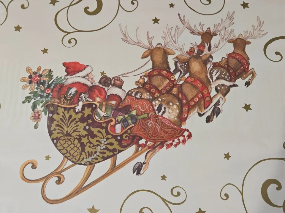 🎄 Alfombra rígida Williams Sonoma Twas the Night Before Christmas - NUEVO juego de 4 🎁 Foto 3 de 4