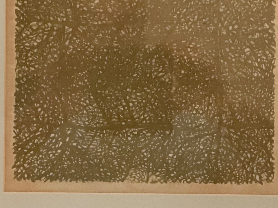 Abstract Textural Expression -  Gold Coloured Print Lithograph  - Leafs / Trees - Image 3 of 4