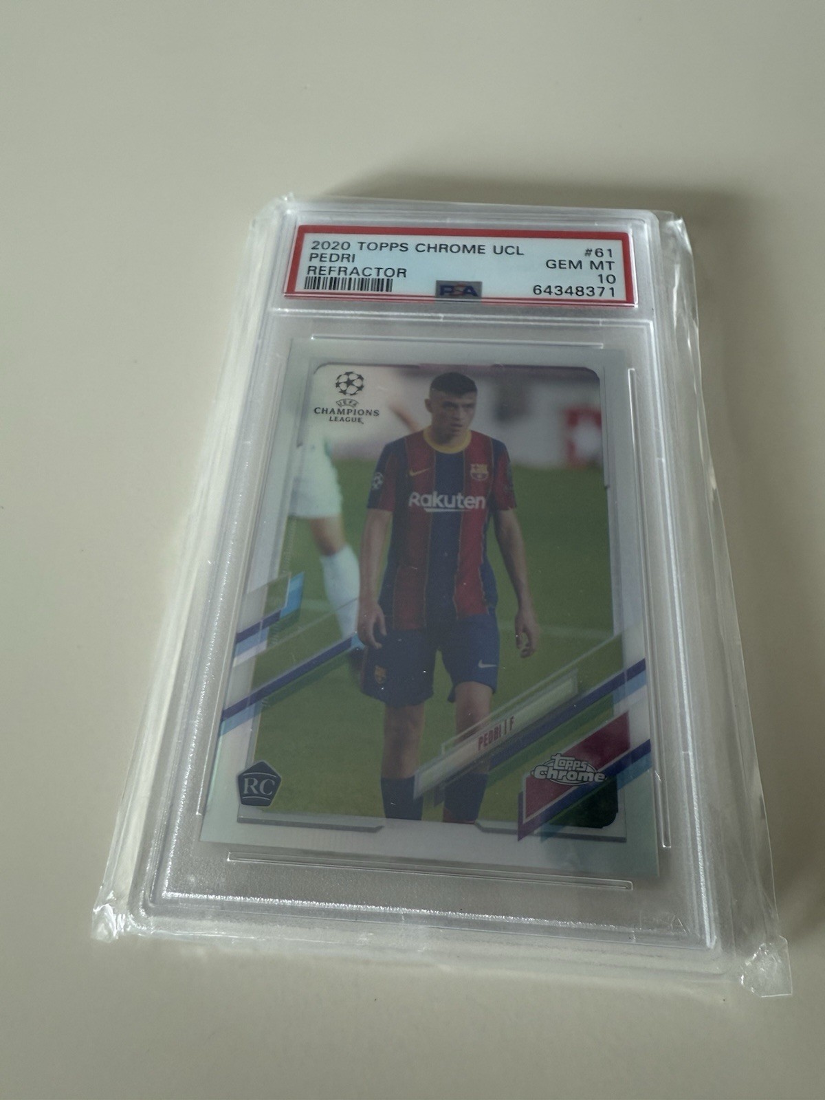 2020-21 topps chrome ucl Soccer pedri Refractor PSA 10 Rookie