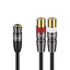 3.5 mm to 2 RCA Cable, Durable Copper Shell Heavy Duty PVC Coated 3.5mm Femal...