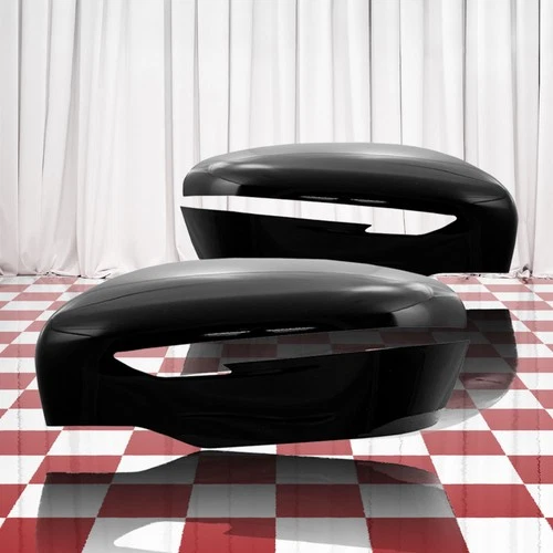 Set of 2 Gloss Black Top Half Replacement Mirror Covers for 15-19 Nissan Murano