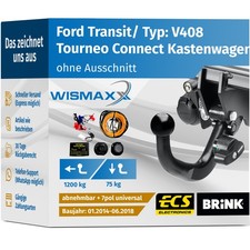 BRINK ANHÄNGERKUPPLUNG abnehmbar passend für Ford Transit/Tourneo Connect ESatz