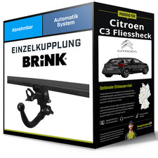 Abnehmbare Anhängerkupplung für CITROEN C3 Fliessheck 16- III Typ SX Brink NEU