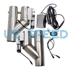 2PCS 2.5" T-304SS Exhaust Control Kit w/Dual Valve & Remote System